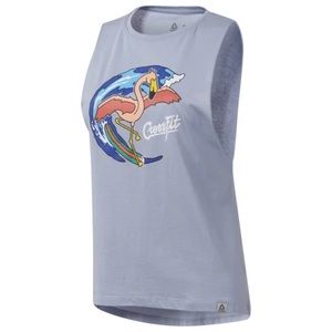 CROSSFIT SURFING FLAMINGO MUSCLE TEE
